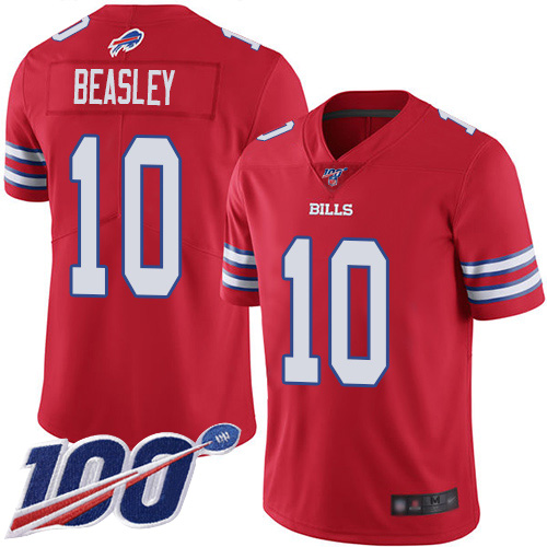Men Buffalo Bills 10 Cole Beasley Limited Red Rush Vapor Untouchable 100th Season NFL Jersey